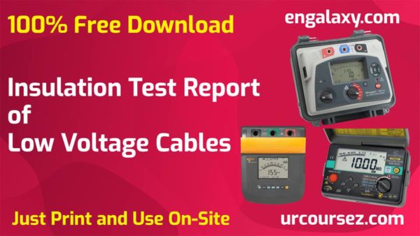 Insulation Test Report of Low Voltage Cables